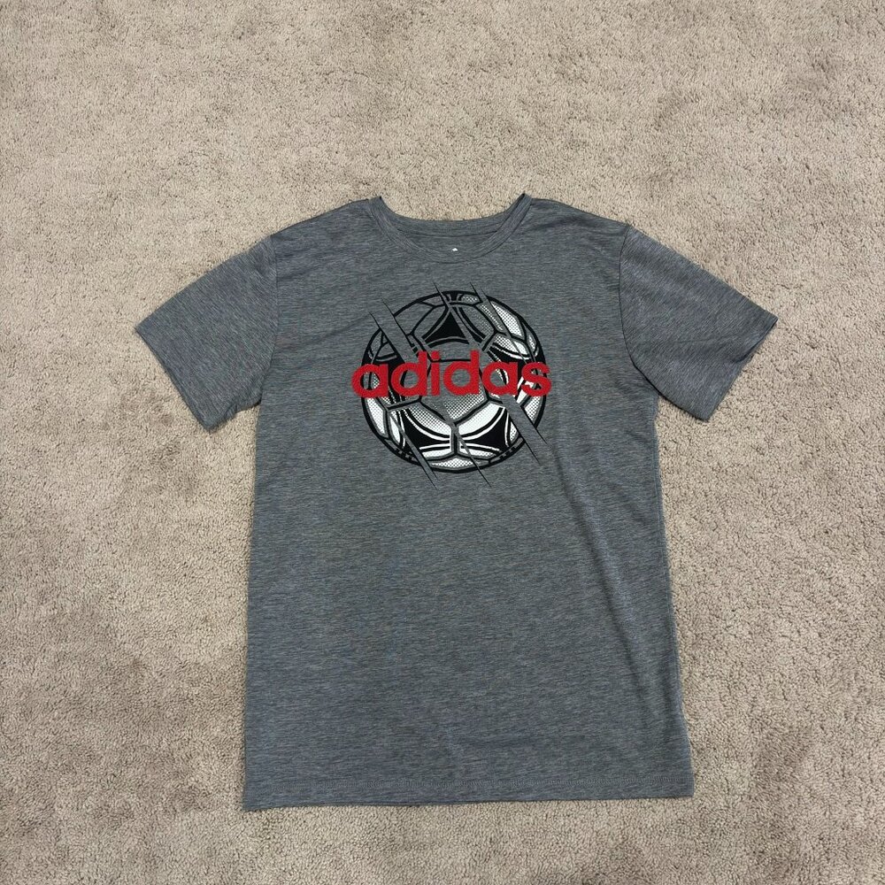 Grey Adidas Dry Fit T-Shirt Youth Large